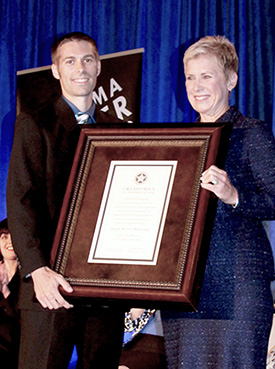 2015 Oklahoma Teacher of the Year, Jason Proctor and State Superintendent, Janet Baressi