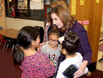 Supt. Hofmeister with students