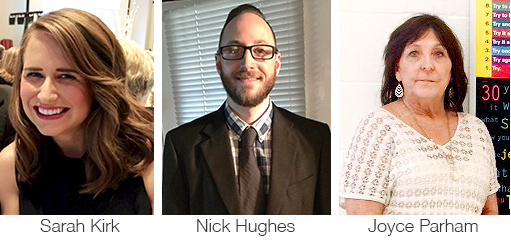School Counselors of the Year finalists, Sarah Kirk, Nick Hughes, Joyce Parham