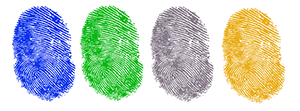 multicolored fingerprints