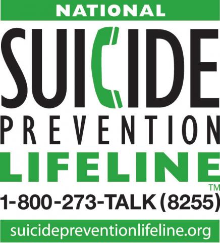 National Suicide Prevention Lifeline 1-800-273-TALK (8255)
